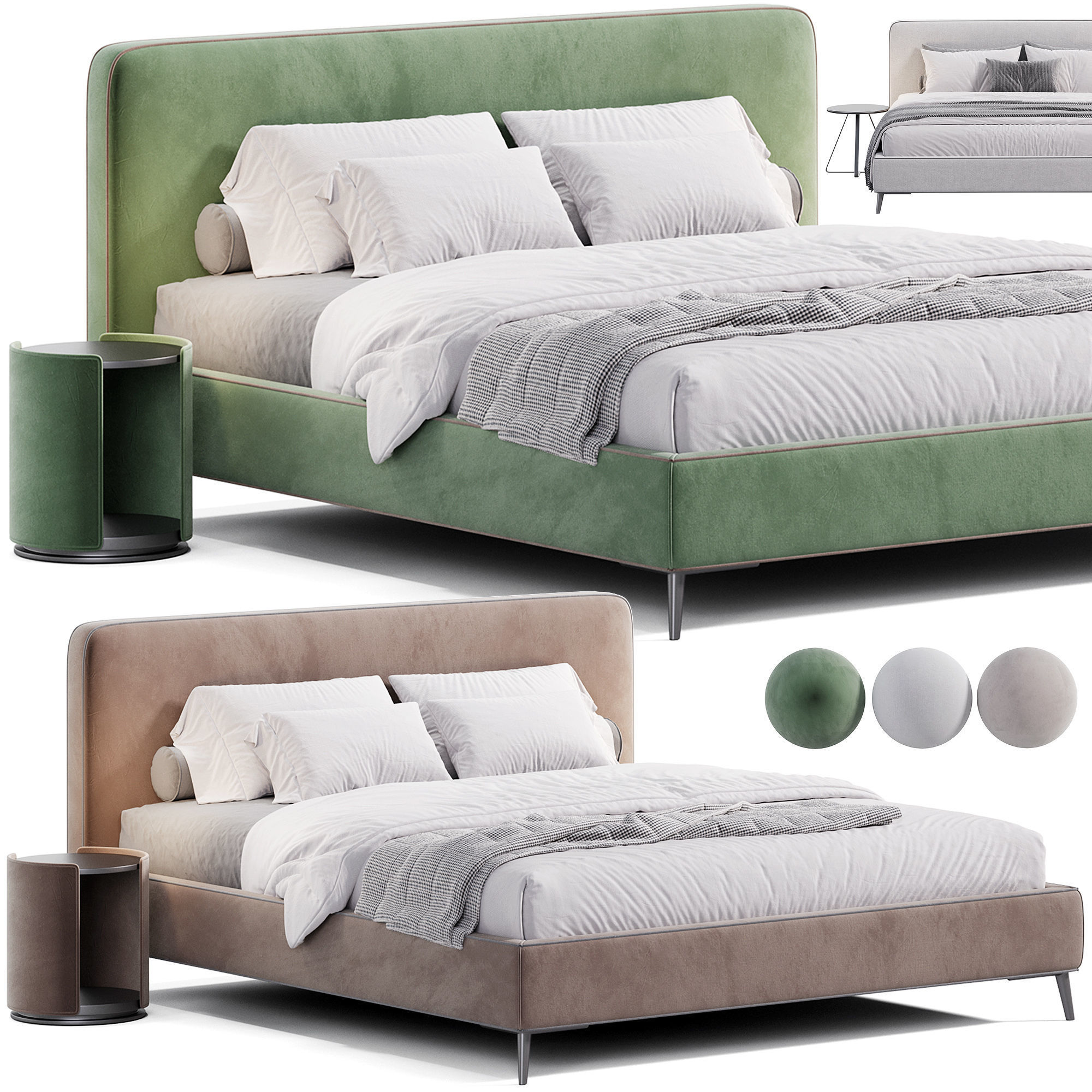 Malfa bed by Como Casa 3D model_1