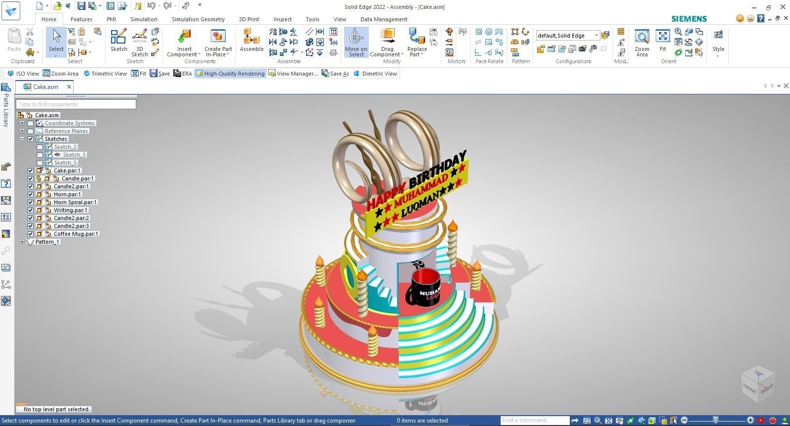 Birthday Cake 3D model_16