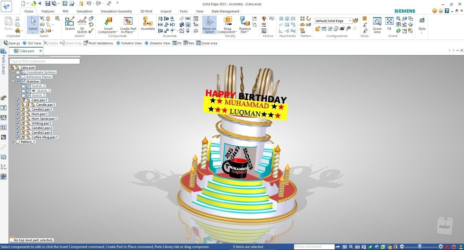 Birthday Cake 3D model_11