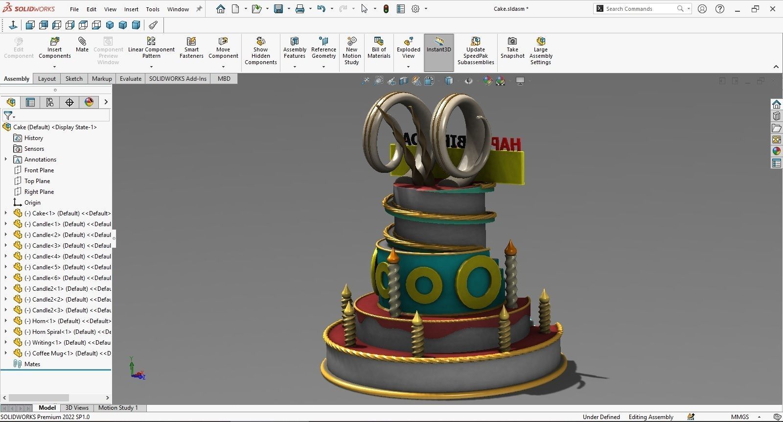 Birthday Cake 3D model_4