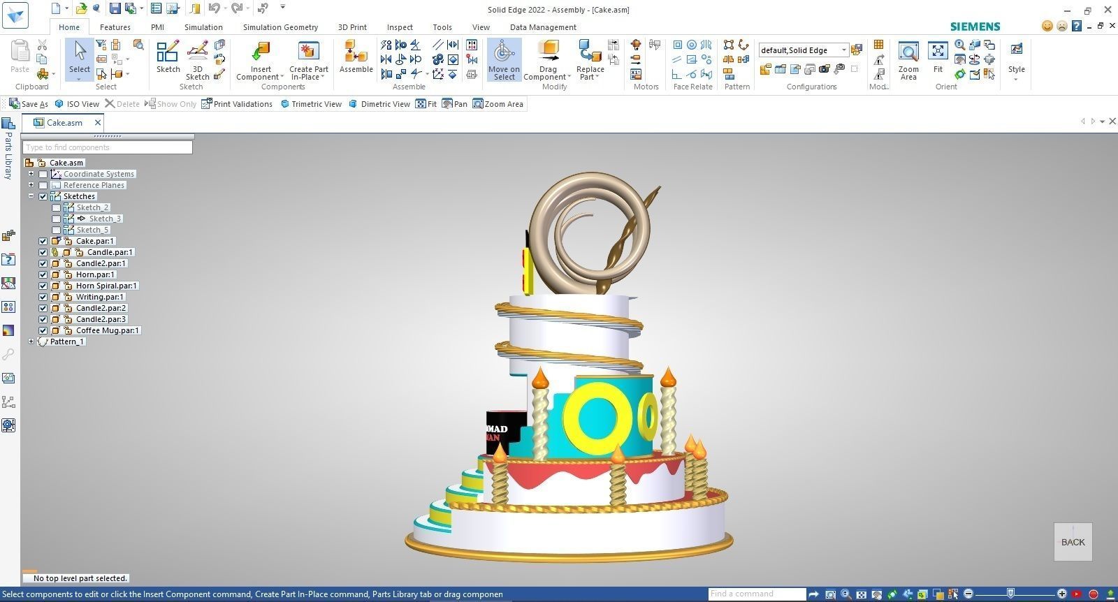 Birthday Cake 3D model_15
