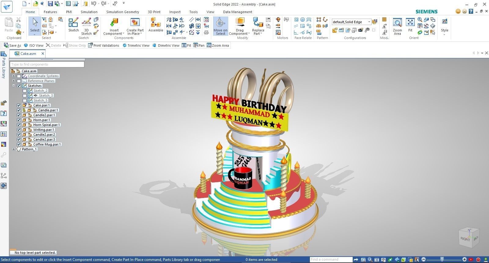 Birthday Cake 3D model_12