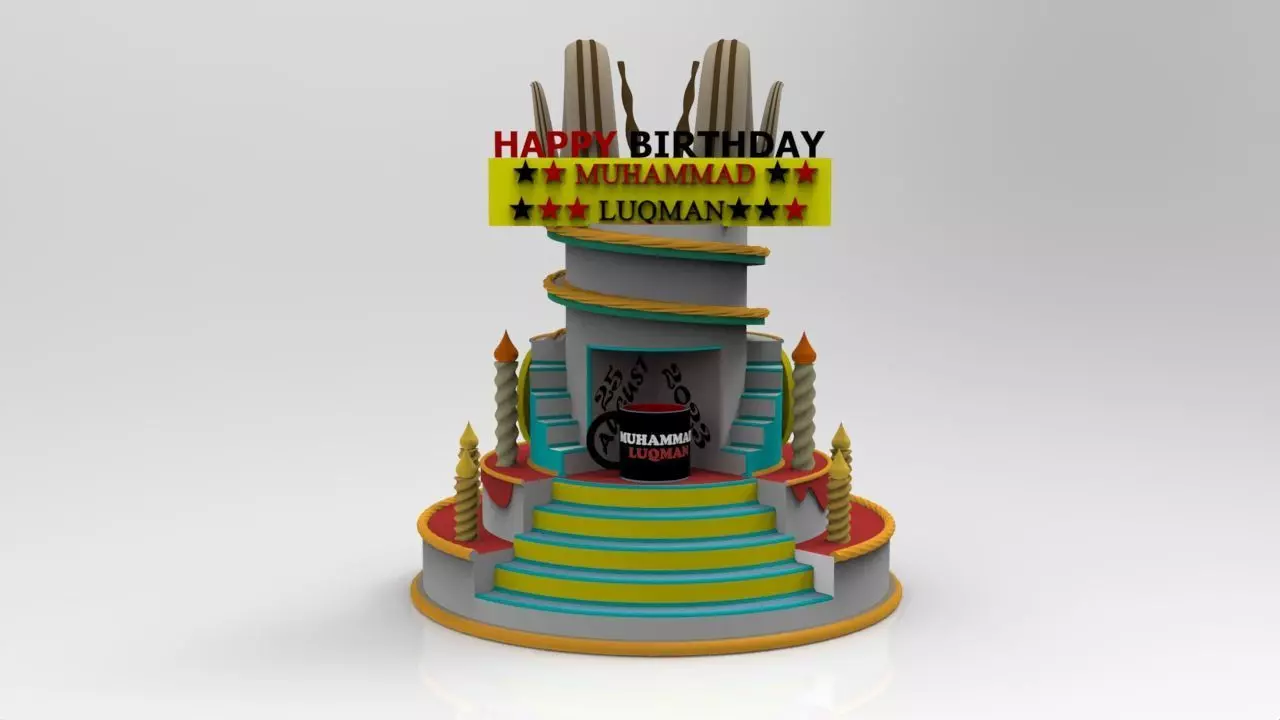 Birthday Cake 3D model_0
