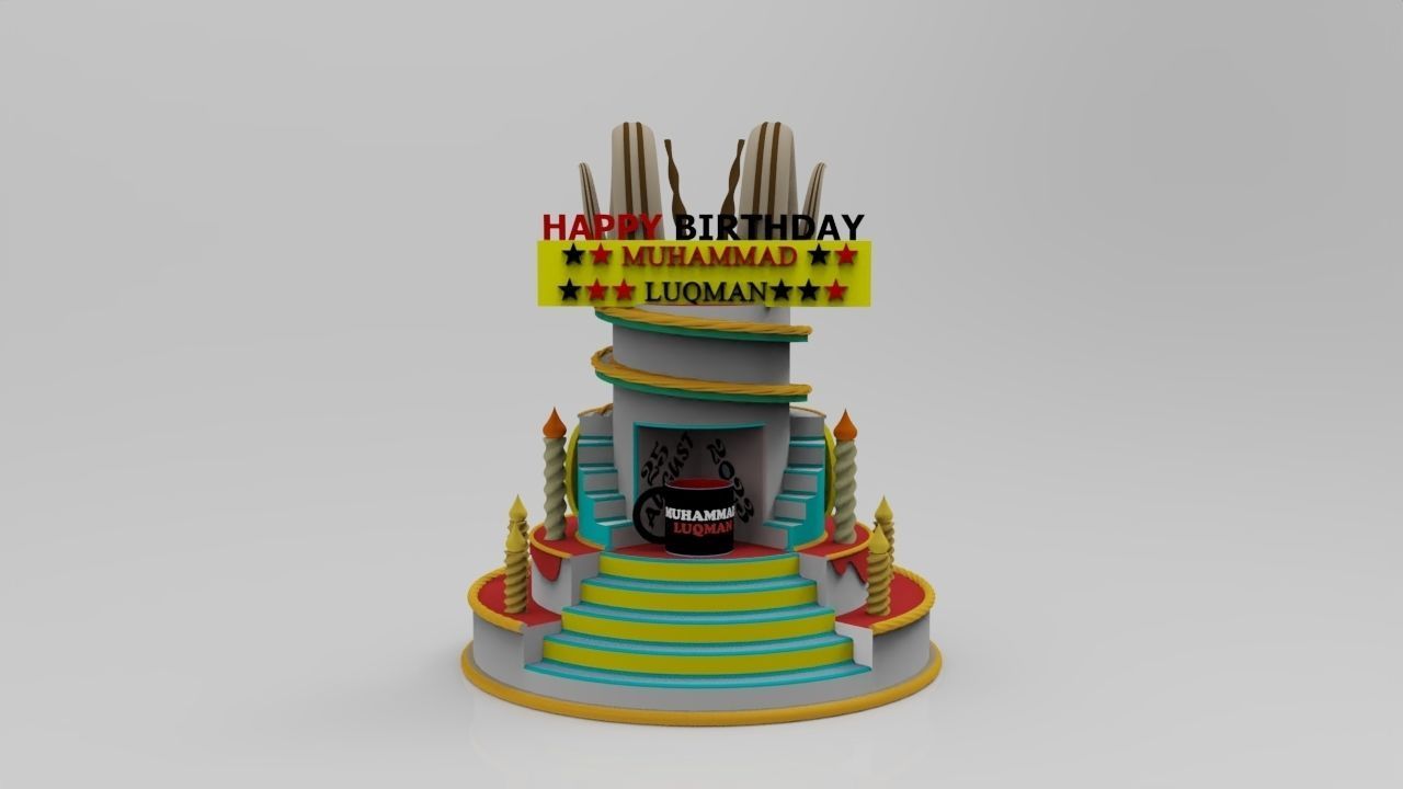 Birthday Cake 3D model_25