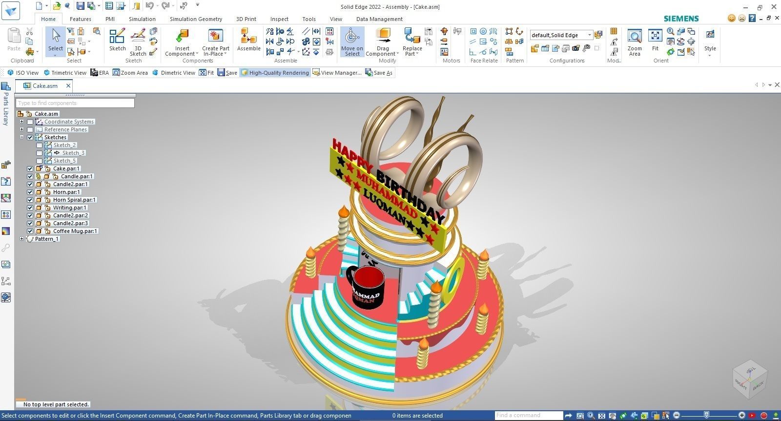 Birthday Cake 3D model_18