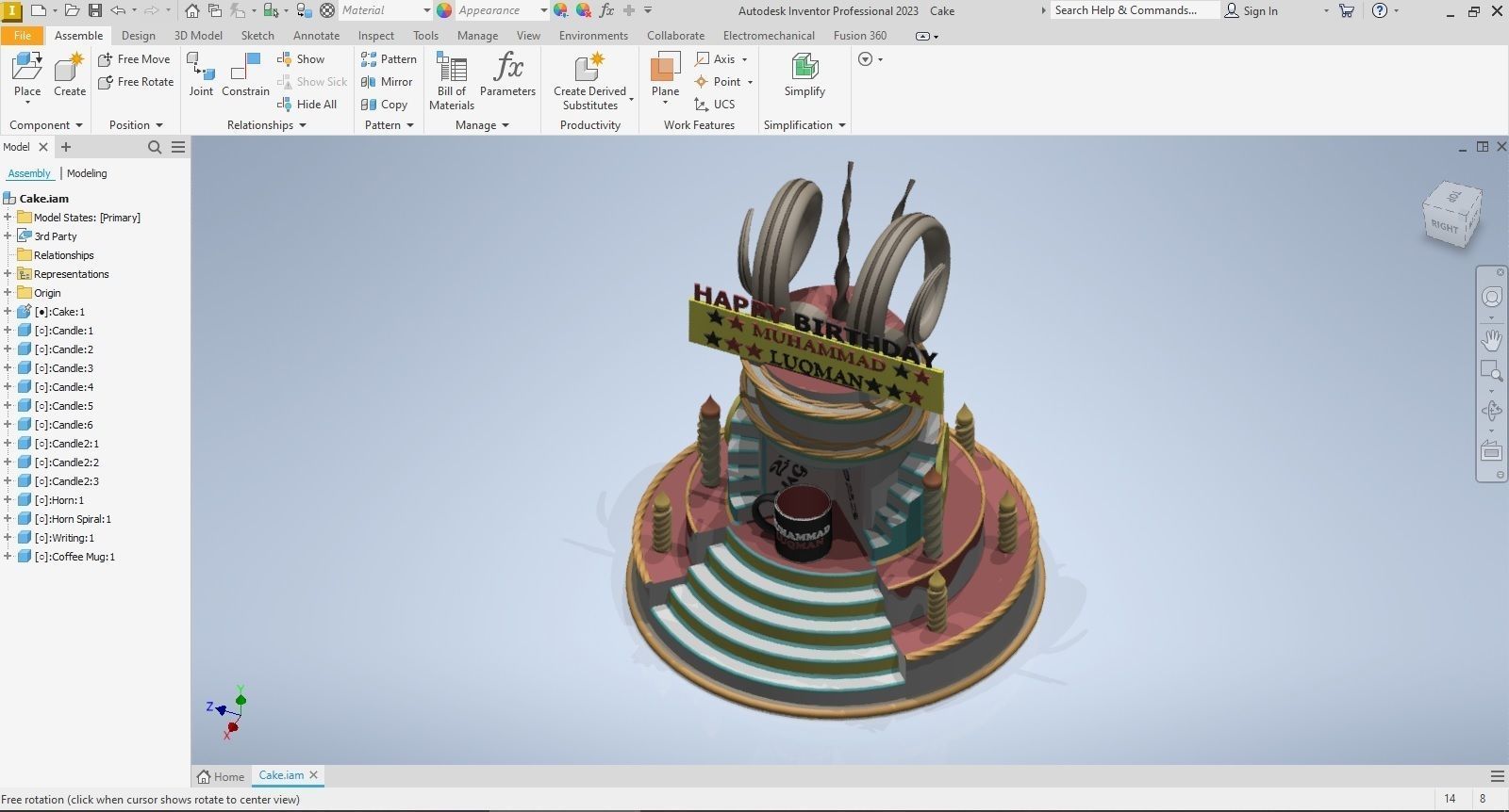 Birthday Cake 3D model_22