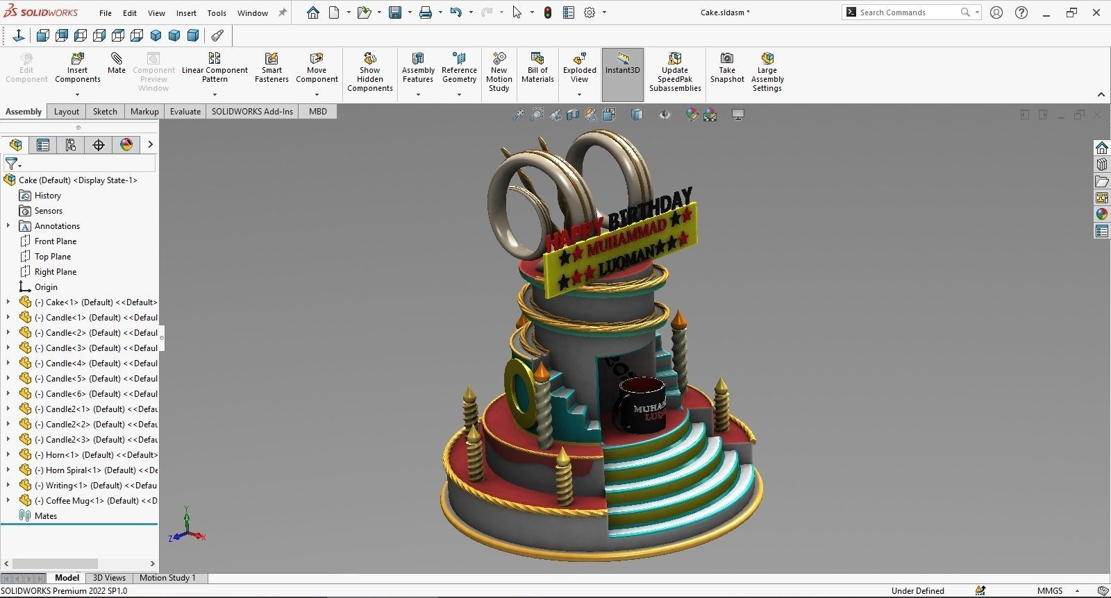 Birthday Cake 3D model_1