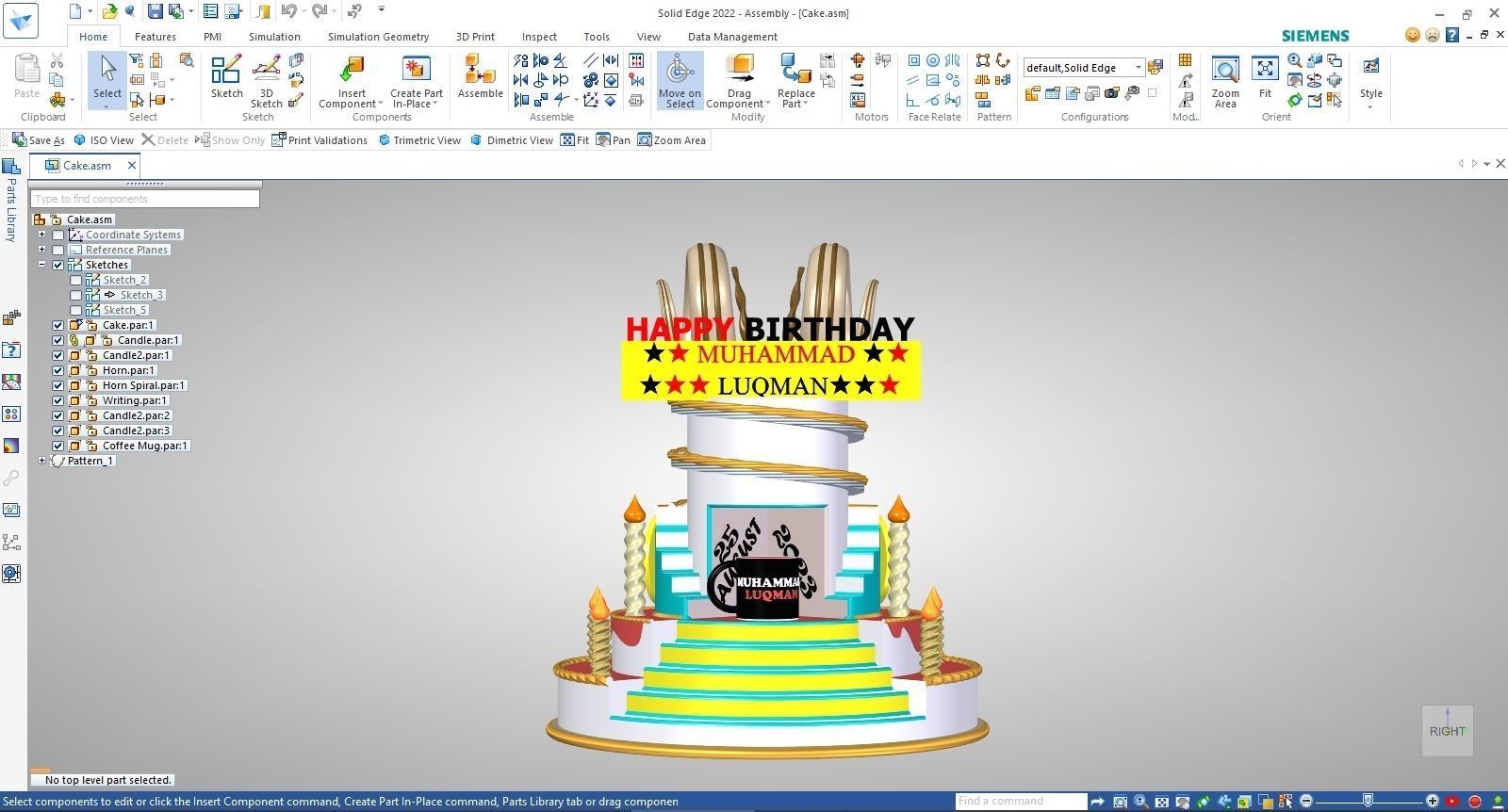 Birthday Cake 3D model_14