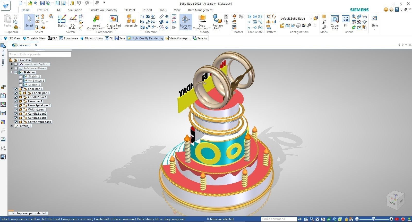 Birthday Cake 3D model_17