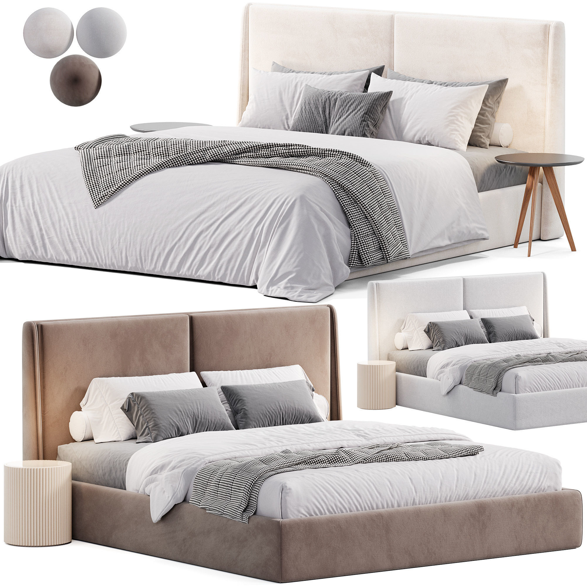 Elis bed by Stylishclub 3D model_1