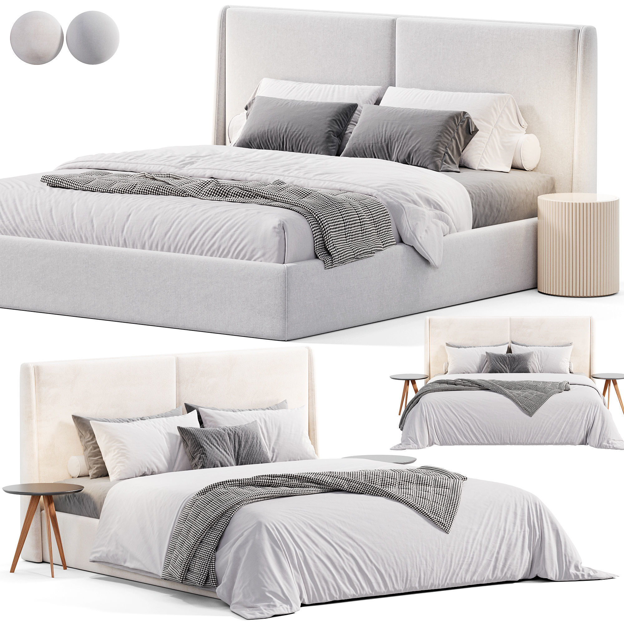 Elis bed by Stylishclub 3D model_3