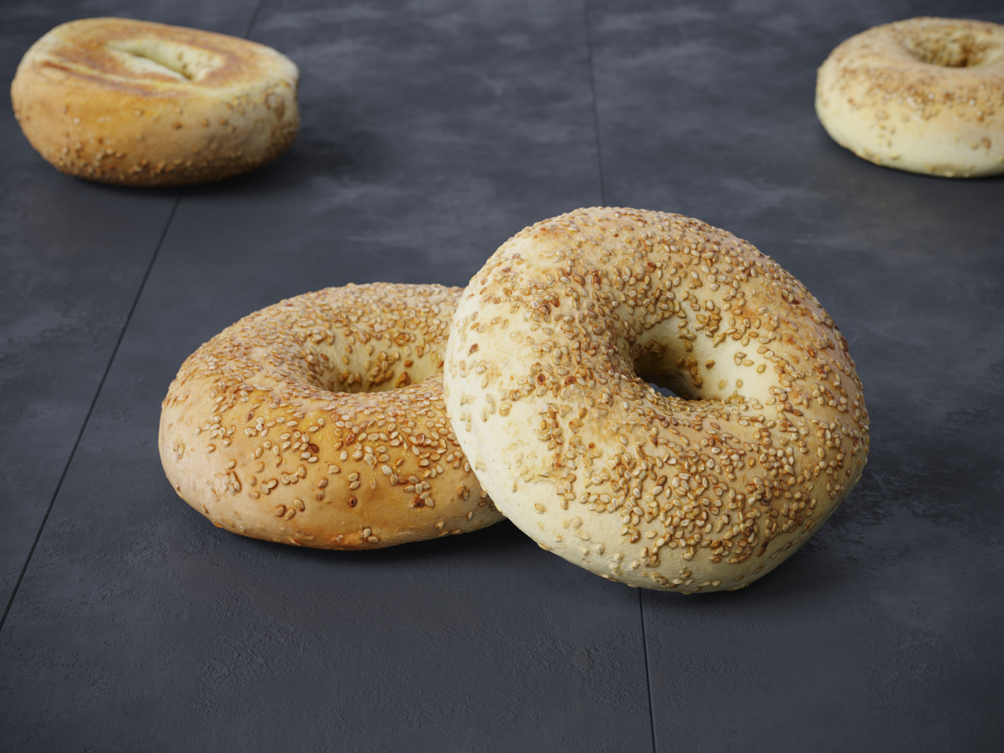 Sesame Bagels  3D model_1