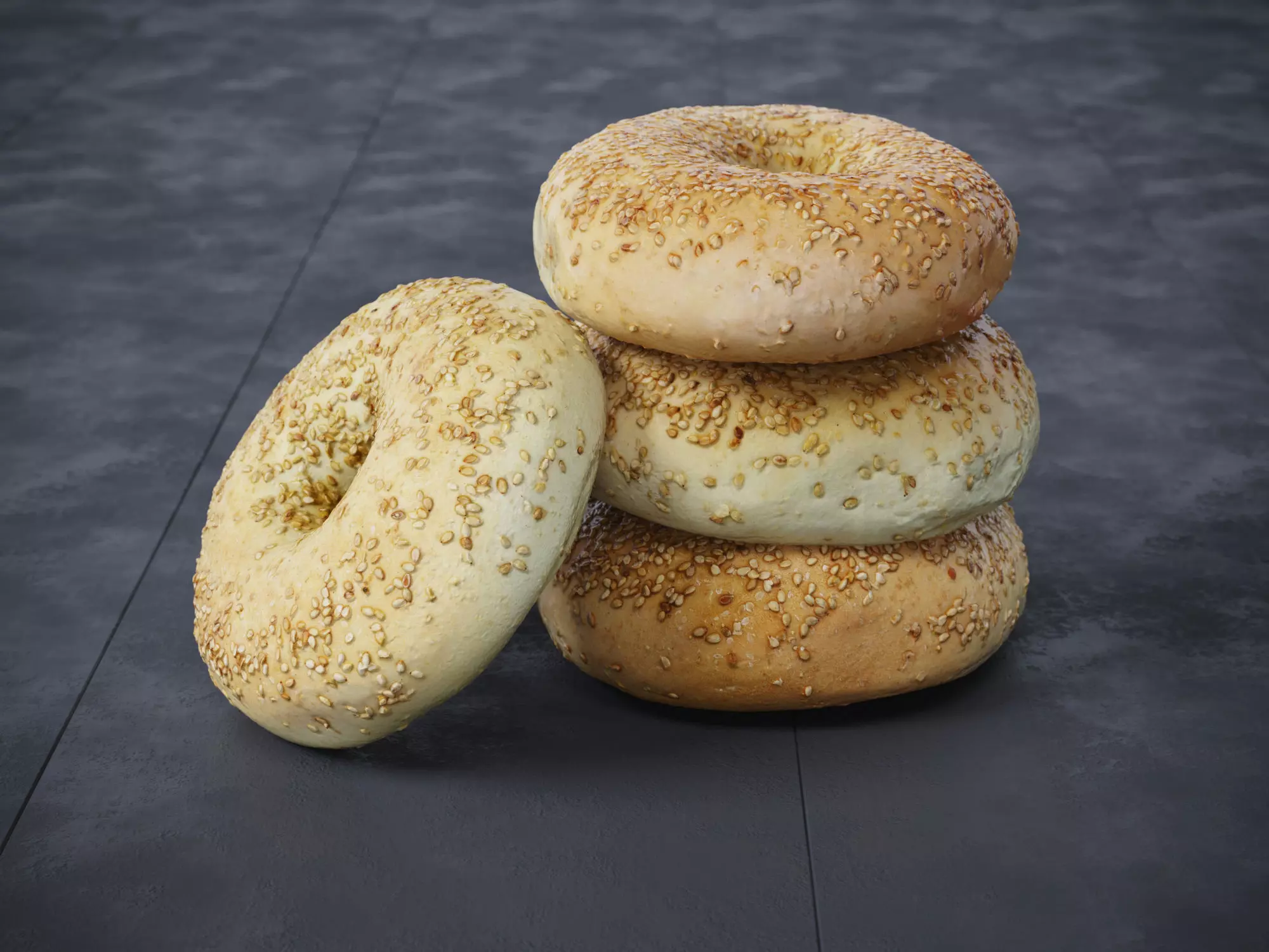 Sesame Bagels  3D model_0