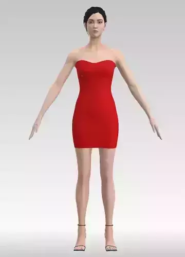 Red basic dress