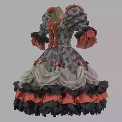 female classic dress obj fbx zprj  4k materials