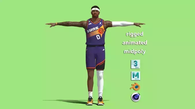 T-Pose rigged Torrey Craig Phoenix Suns NBA