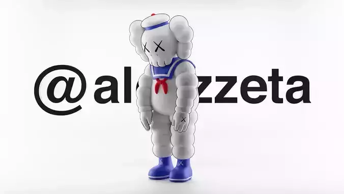 Kaws What Party Stay Puft Textured Low-poly 3D model
