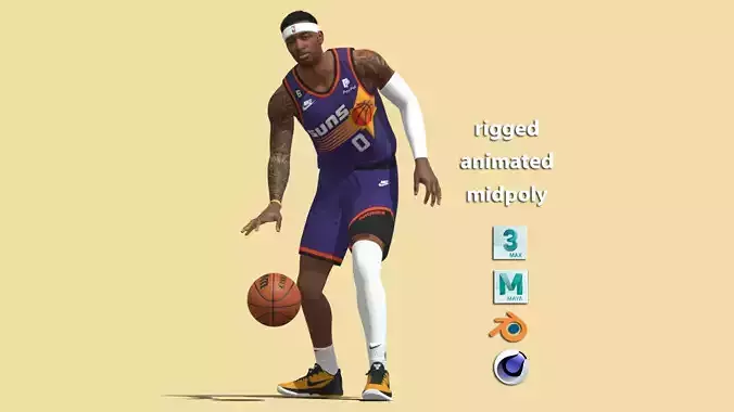 3D rigged Torrey Craig Phoenix Suns NBA