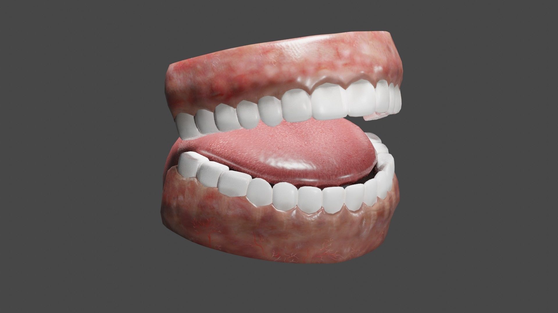 Teeth and Tongue Low-poly 3D model_3