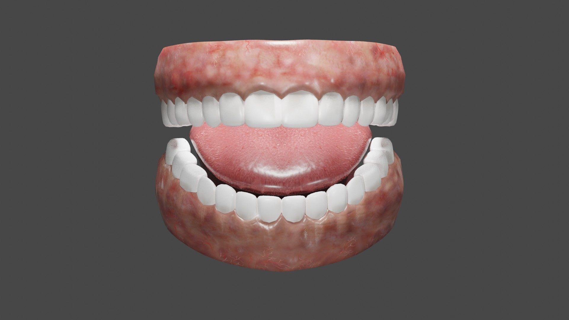 Teeth and Tongue Low-poly 3D model_1