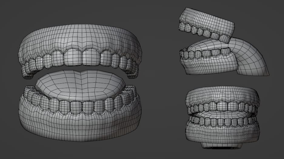 Teeth and Tongue Low-poly 3D model_8