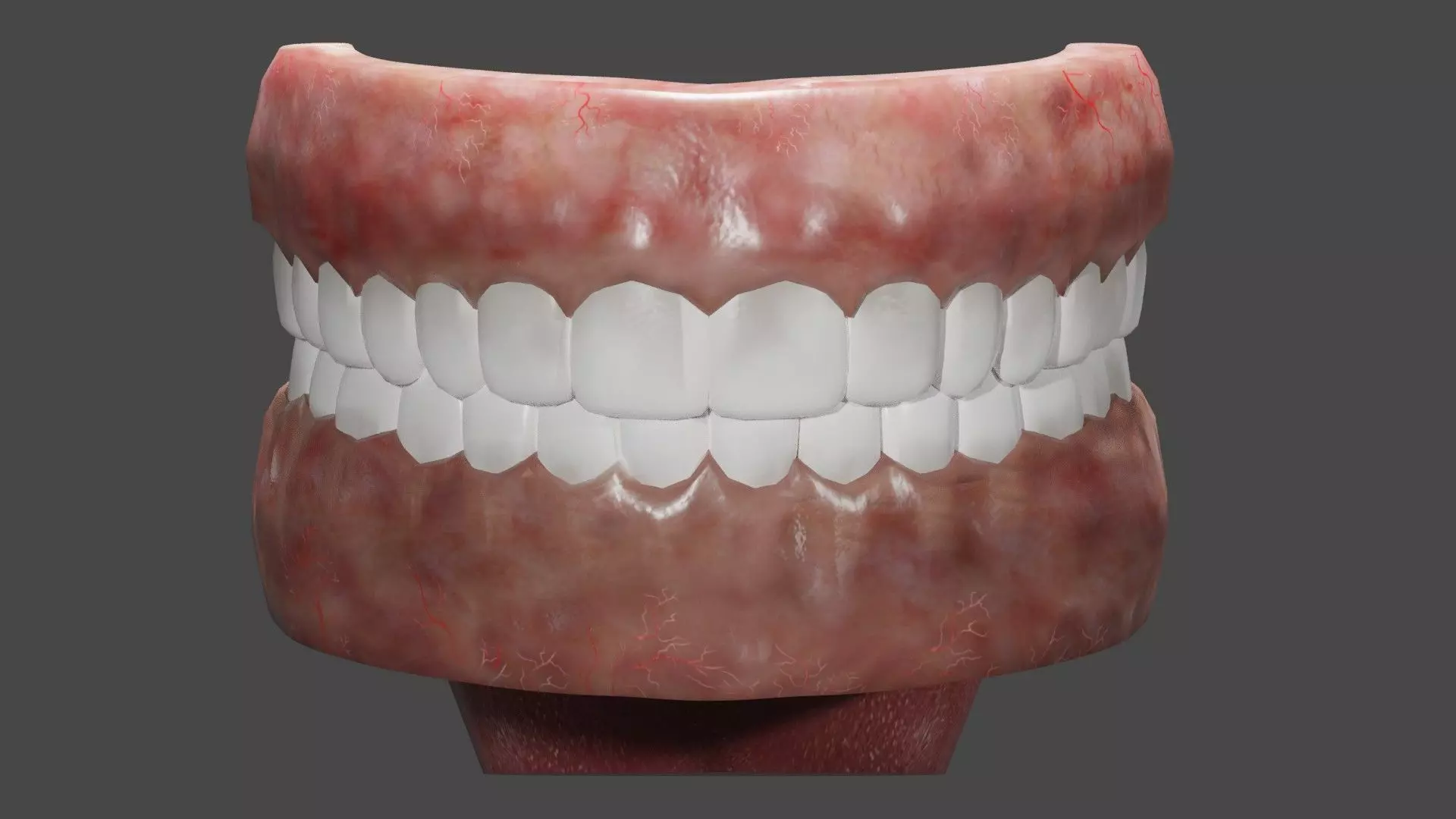 Teeth and Tongue Low-poly 3D model_0