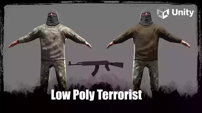 Terrorist v1-5 Free low-poly 3D model