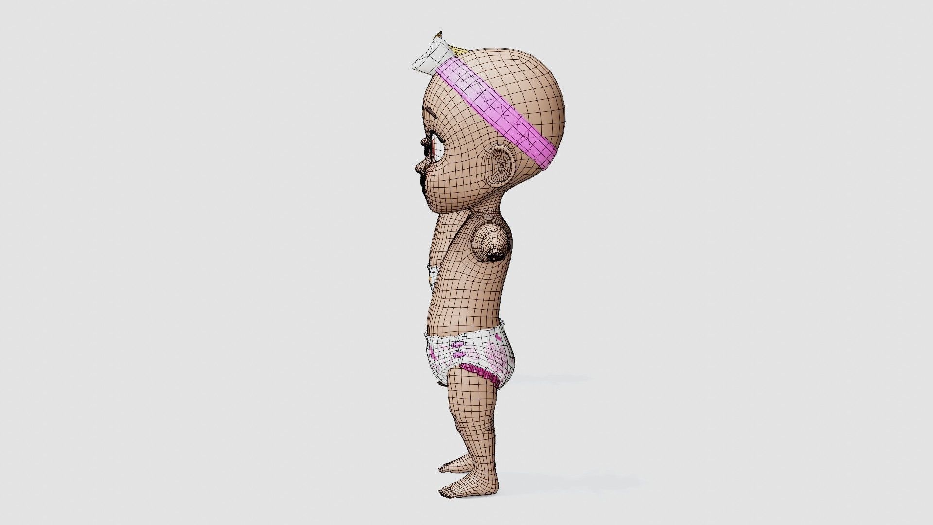 Baby characters Low-poly 3D model_36
