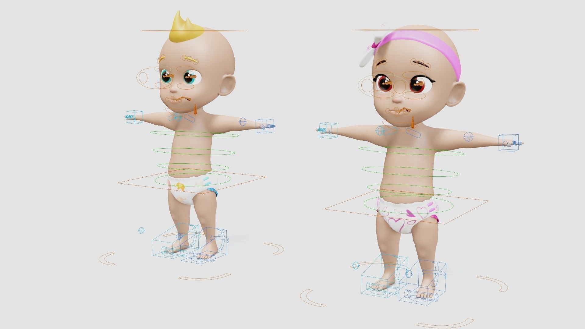 Baby characters Low-poly 3D model_10