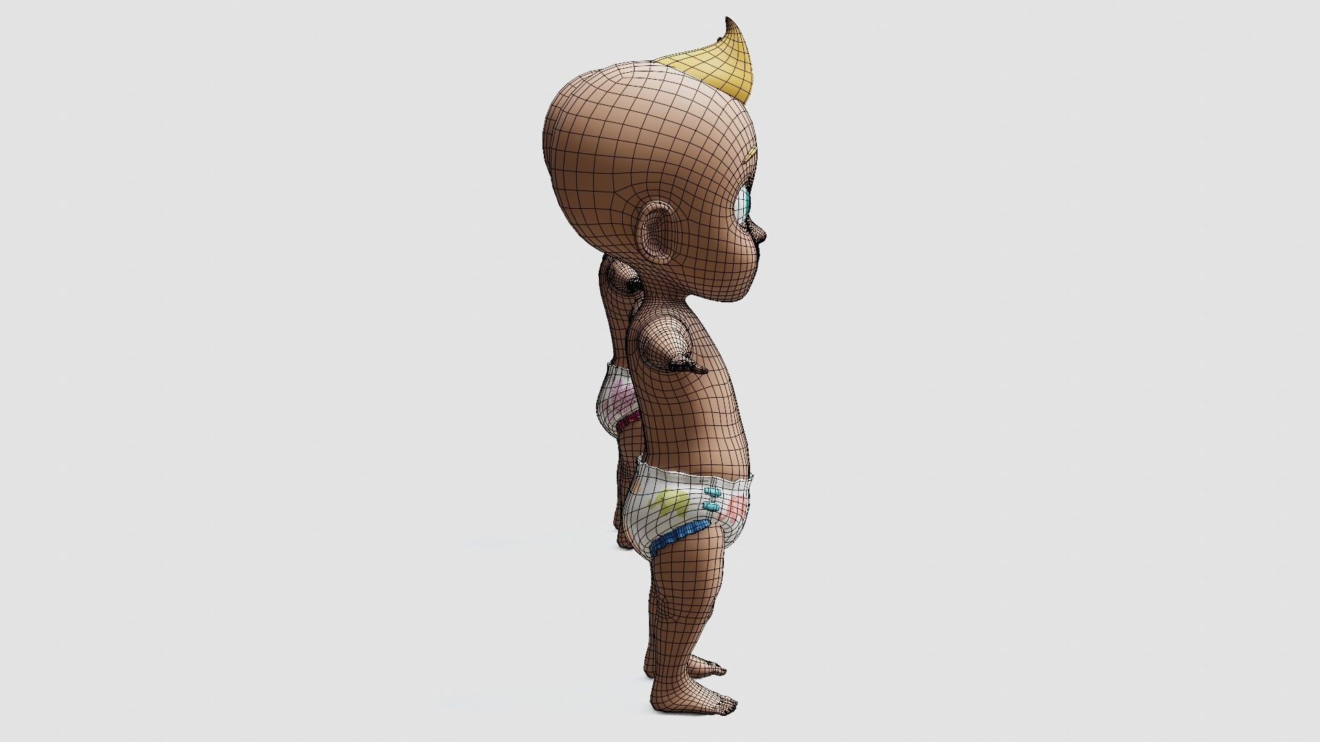 Baby characters Low-poly 3D model_31