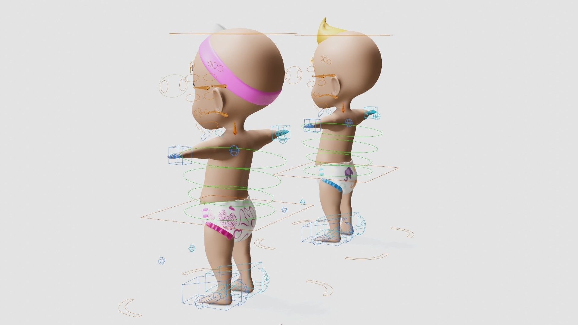 Baby characters Low-poly 3D model_13