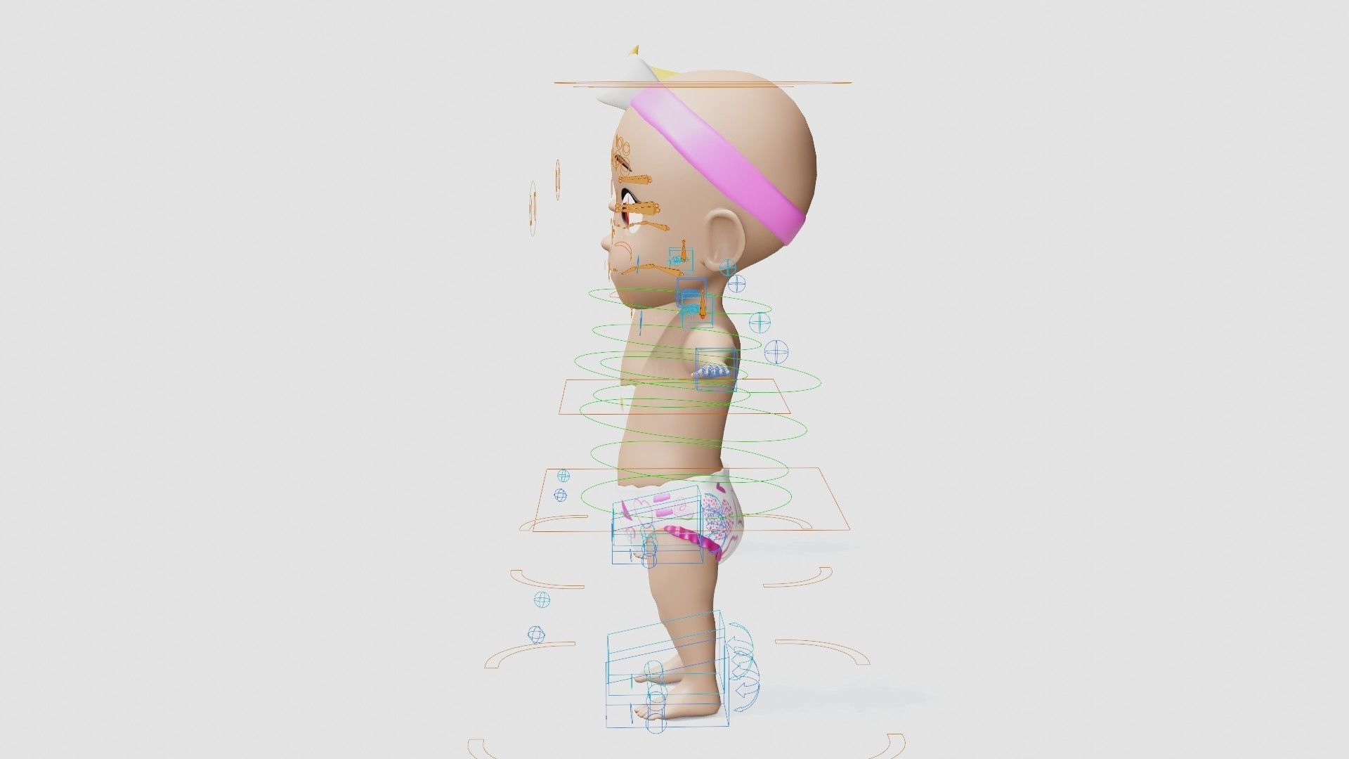 Baby characters Low-poly 3D model_12
