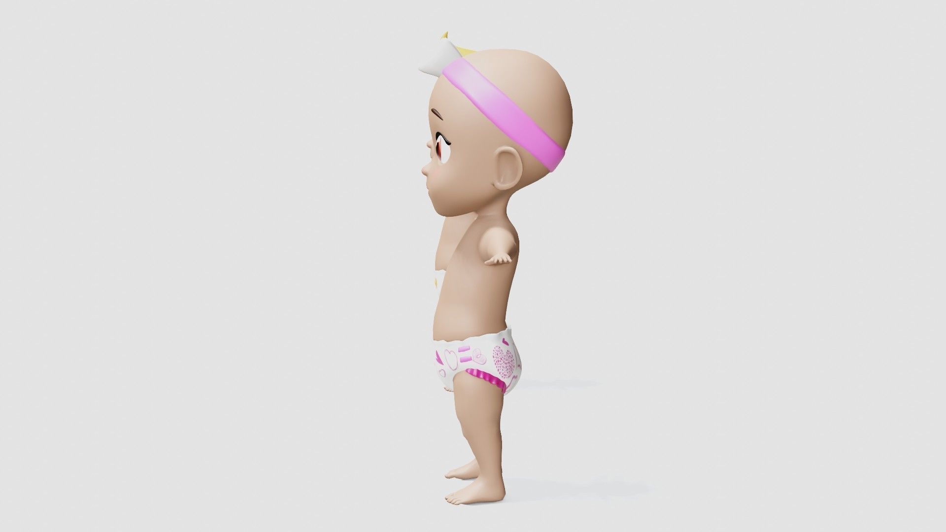 Baby characters Low-poly 3D model_24