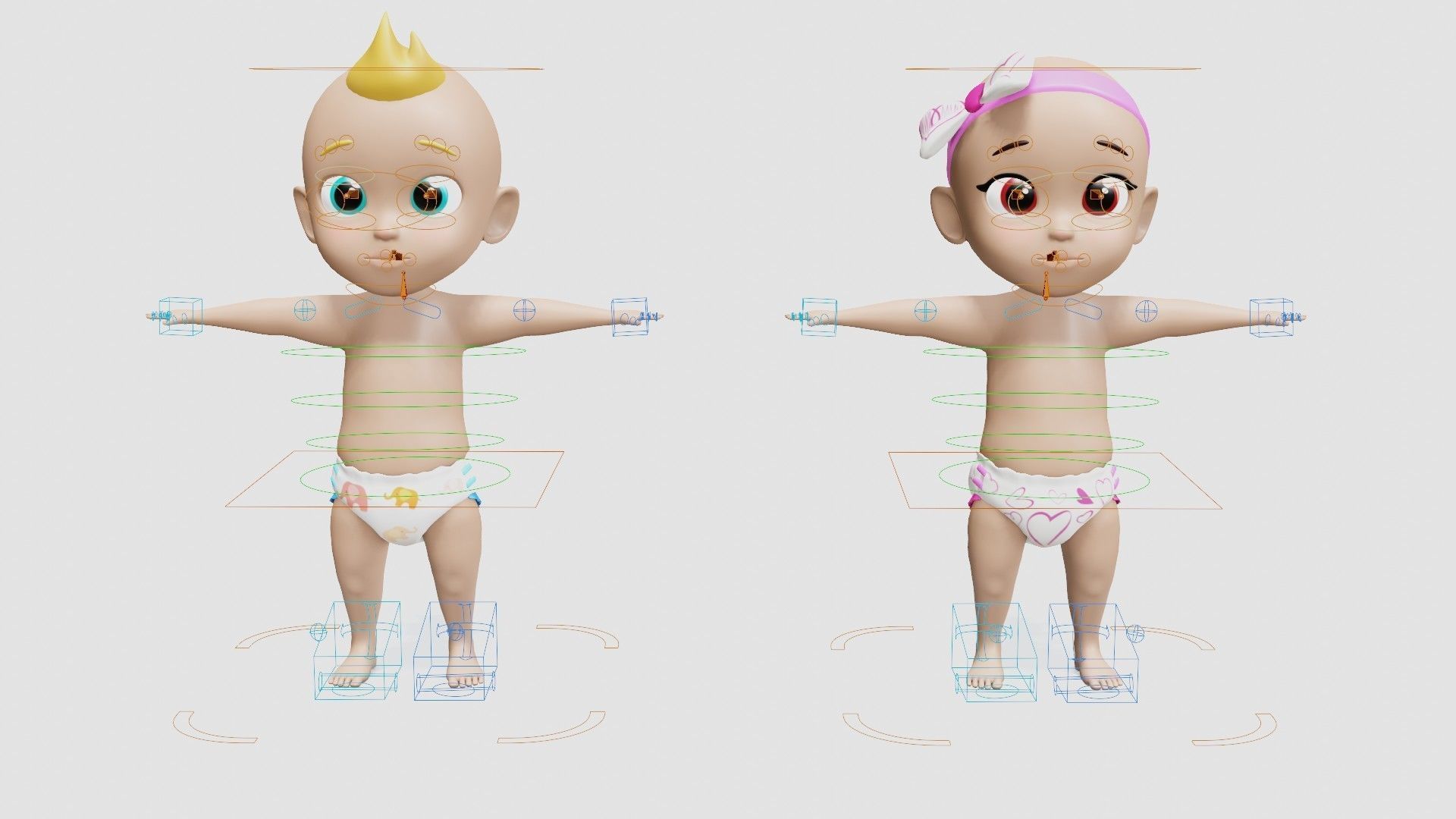 Baby characters Low-poly 3D model_6