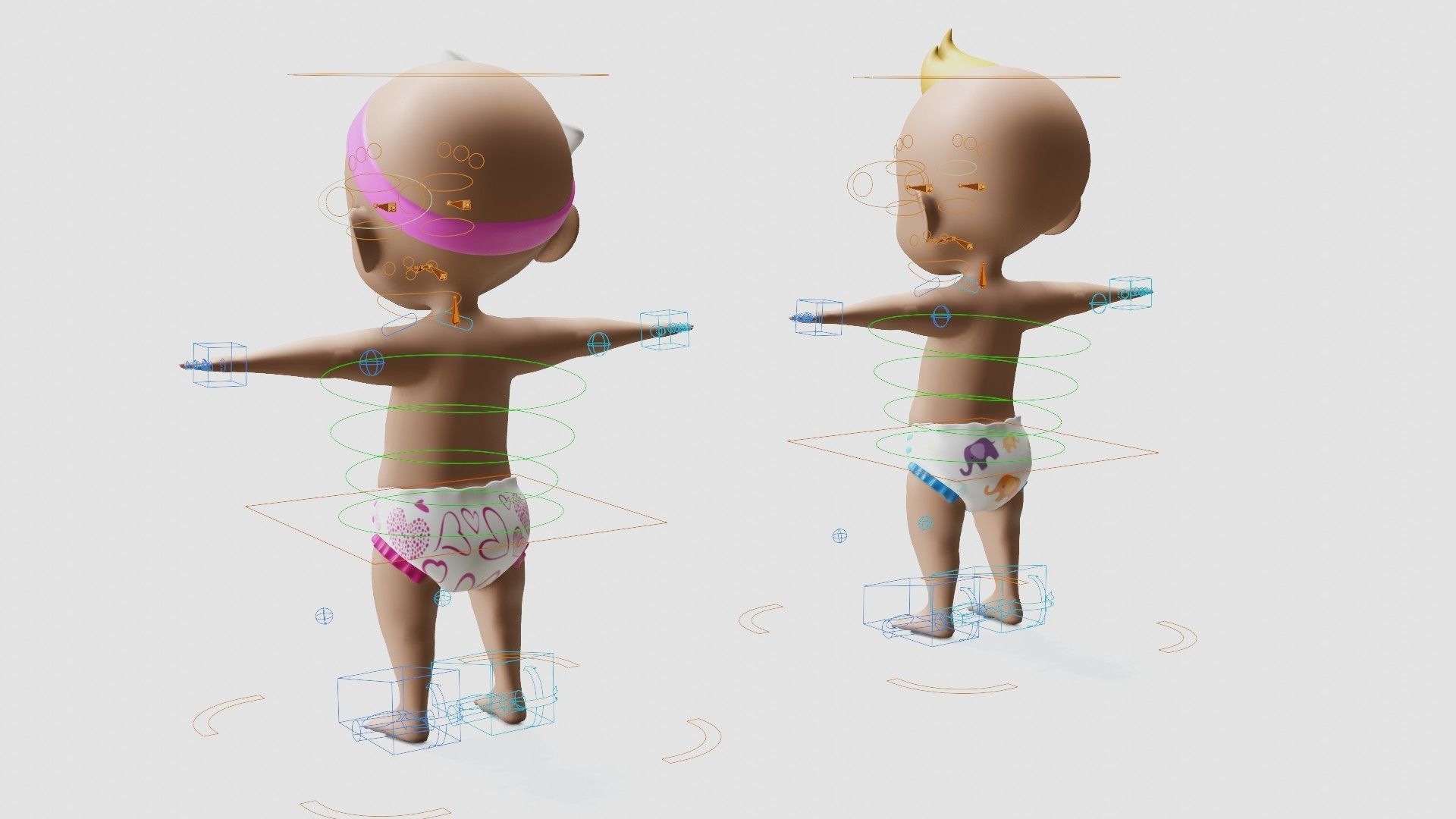 Baby characters Low-poly 3D model_14