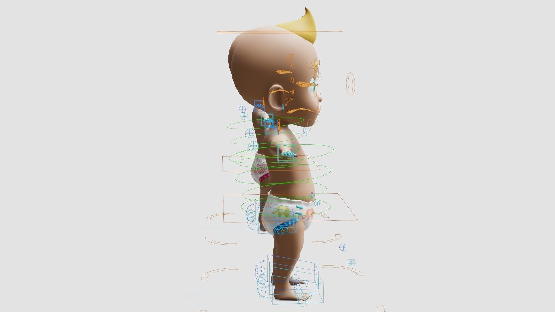 Baby characters Low-poly 3D model_7