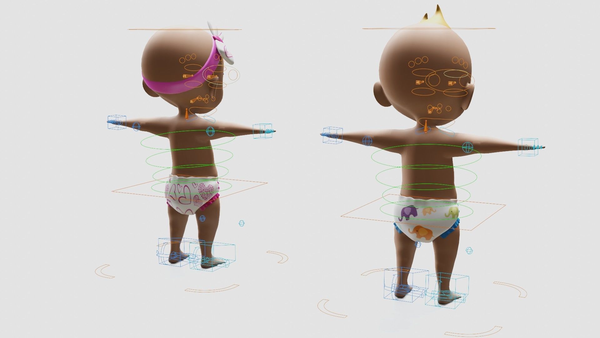 Baby characters Low-poly 3D model_16