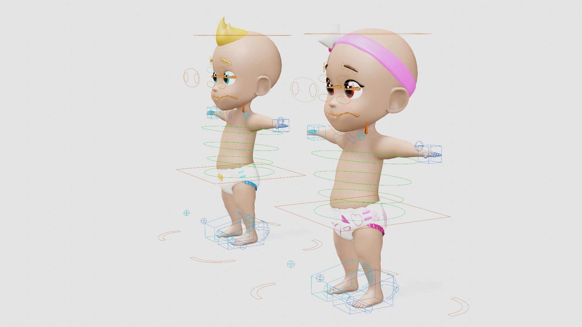 Baby characters Low-poly 3D model_11