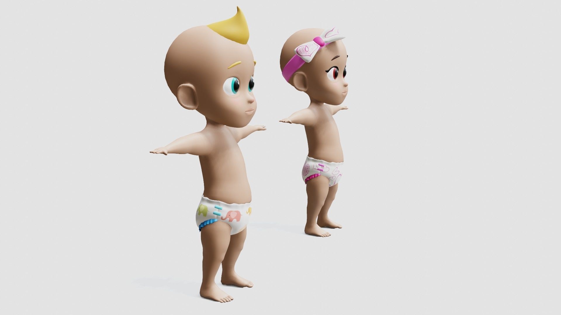 Baby characters Low-poly 3D model_20