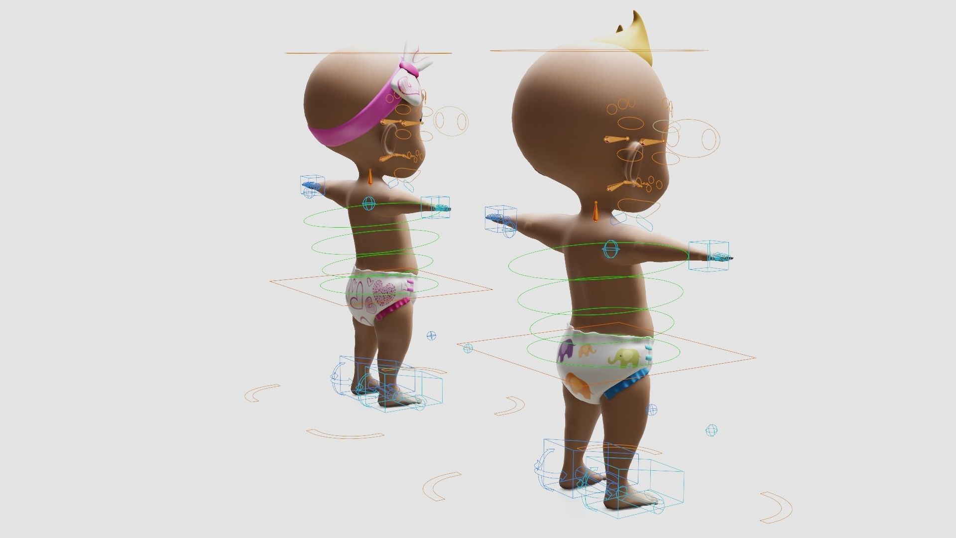 Baby characters Low-poly 3D model_17