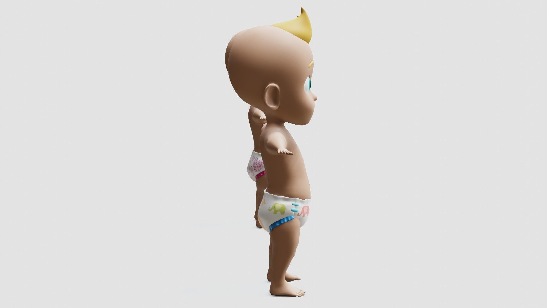 Baby characters Low-poly 3D model_19