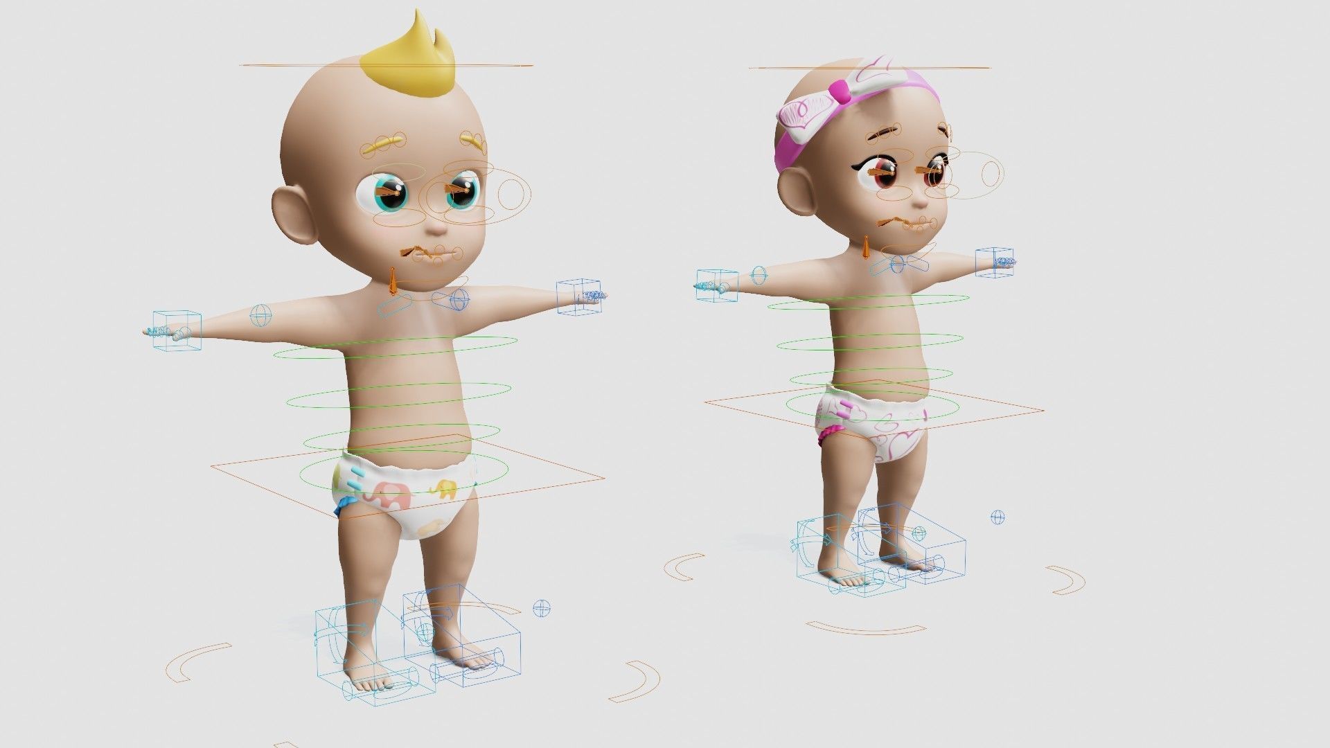 Baby characters Low-poly 3D model_9