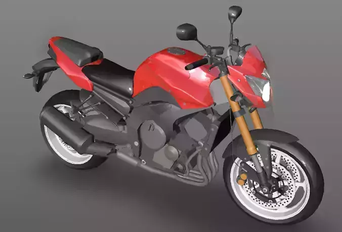 Yamaha fz8 Heavy Bike 3D model Game Asset Low-poly 3D model