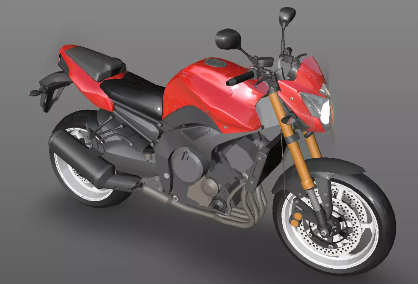 Yamaha fz8 Heavy Bike 3D model Game Asset Low-poly 3D model_0