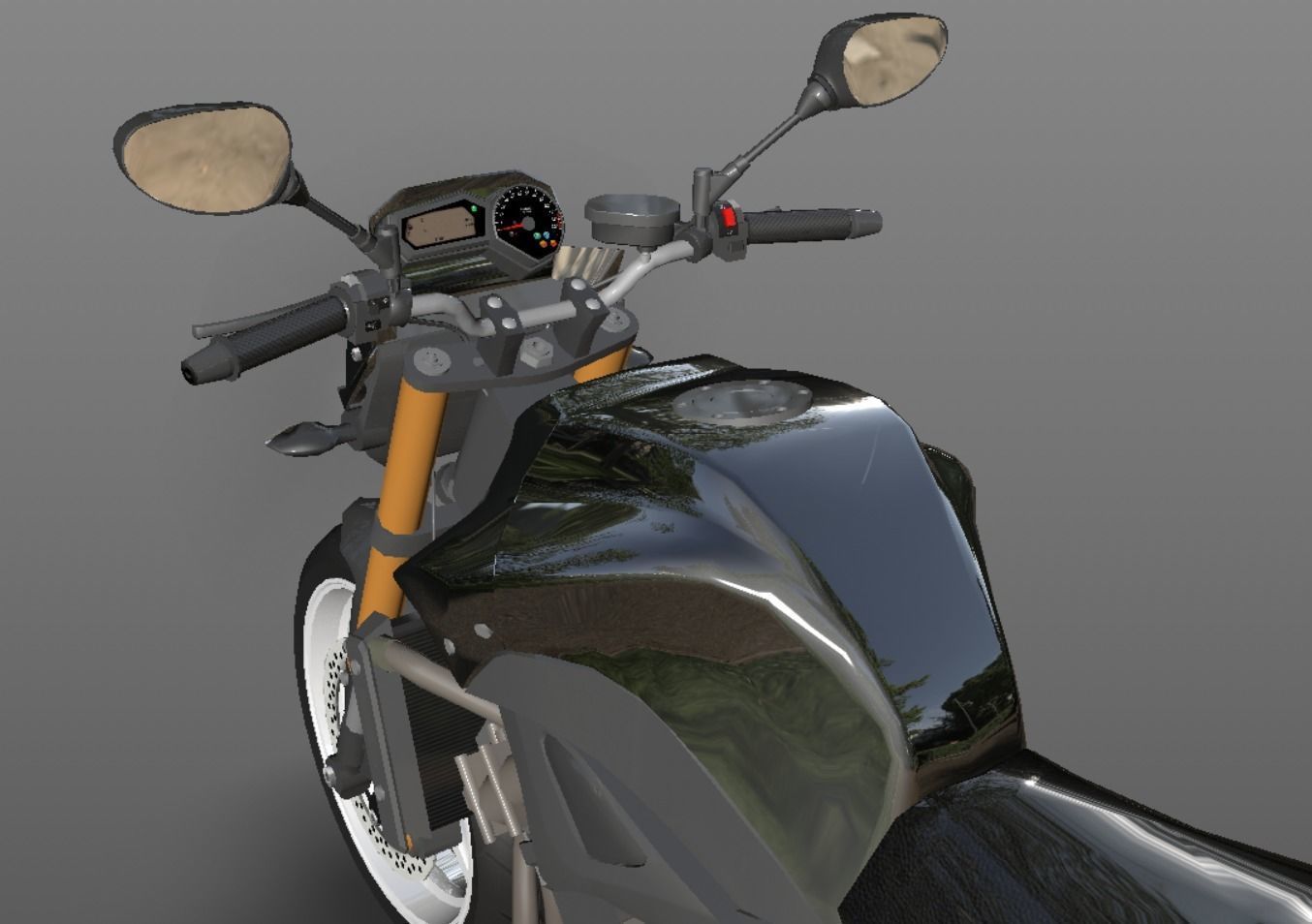 Yamaha fz8 Heavy Bike 3D model Game Asset Low-poly 3D model_14