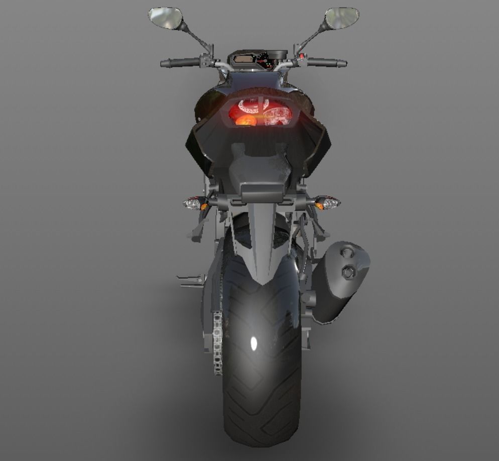 Yamaha fz8 Heavy Bike 3D model Game Asset Low-poly 3D model_10