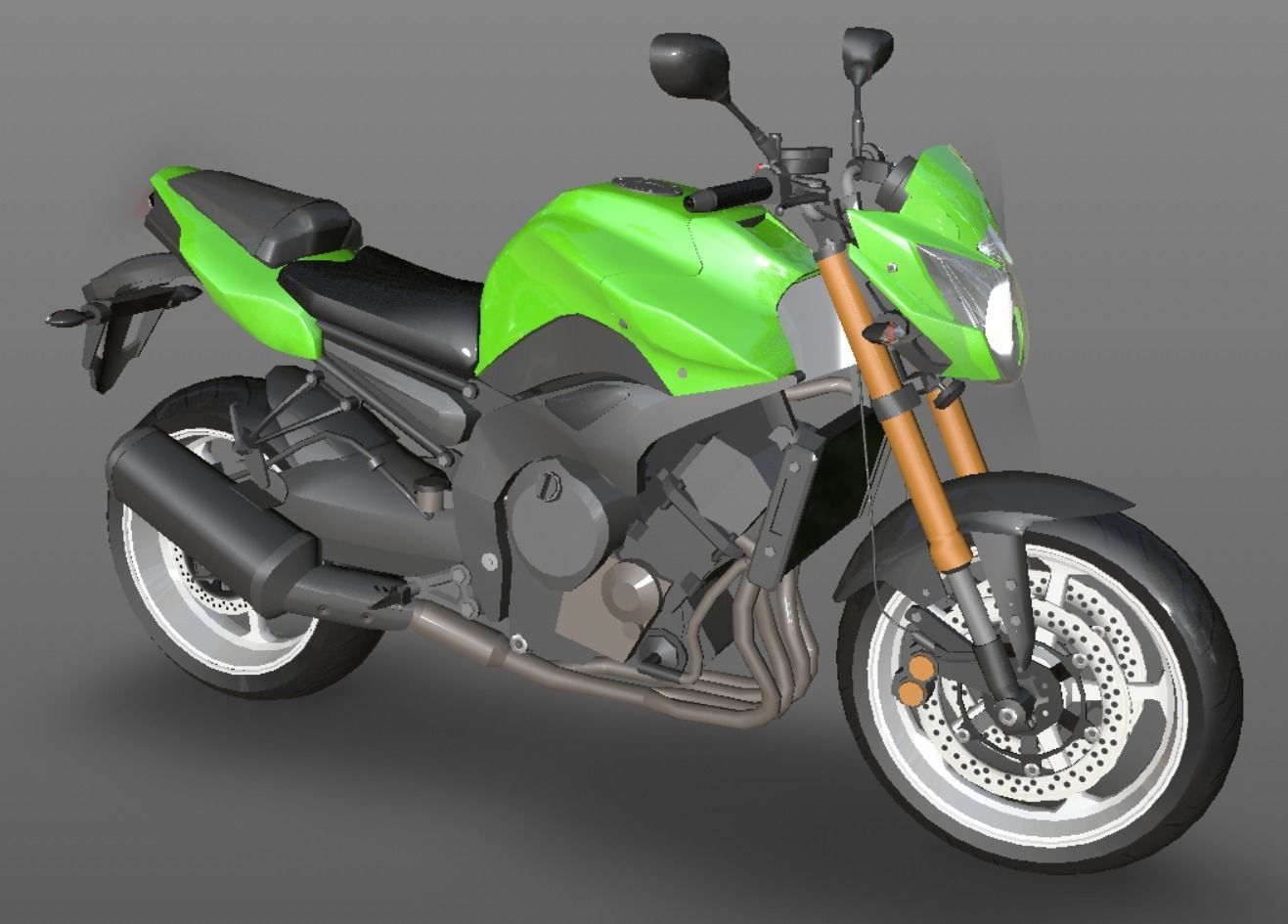 Yamaha fz8 Heavy Bike 3D model Game Asset Low-poly 3D model_11