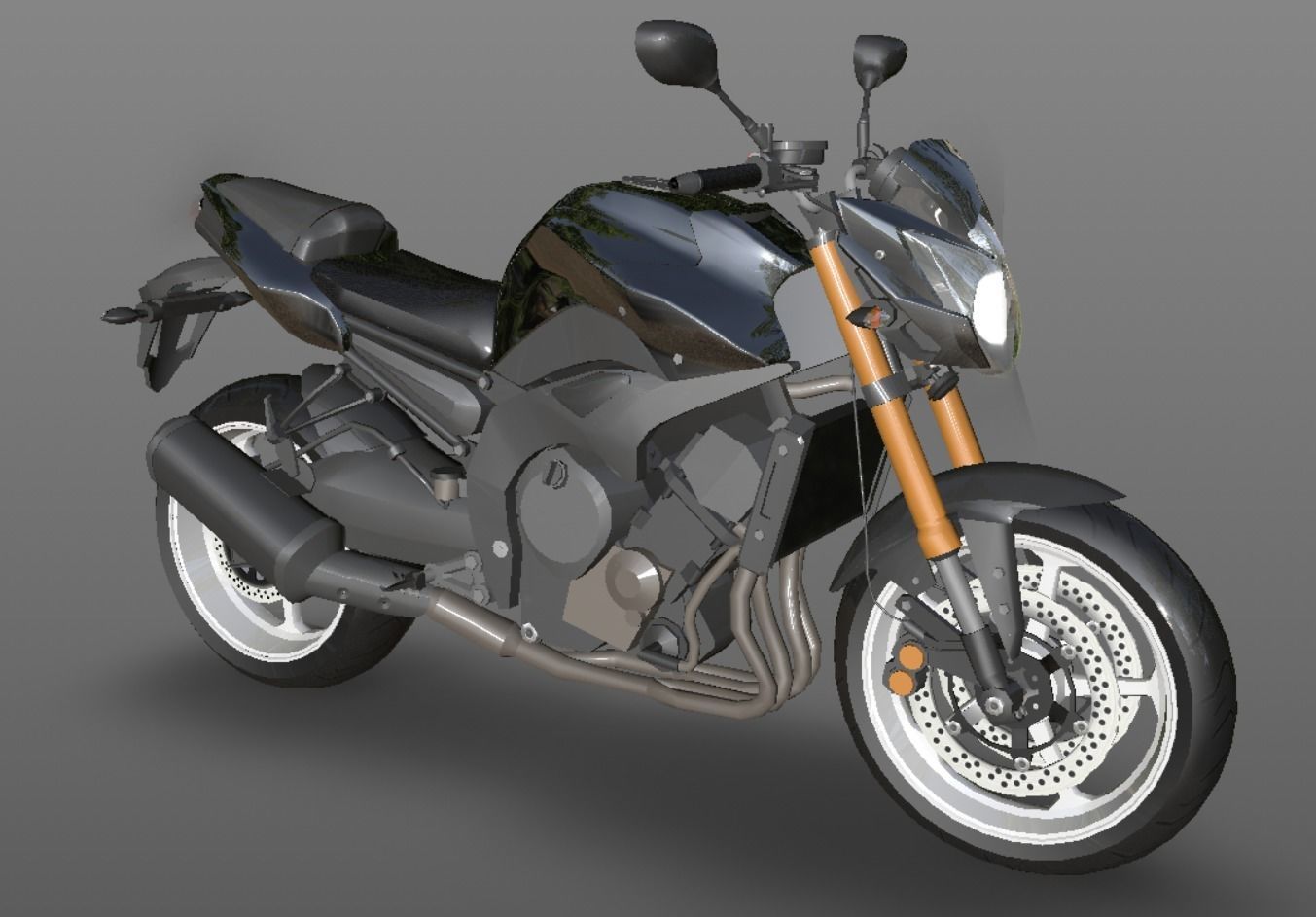 Yamaha fz8 Heavy Bike 3D model Game Asset Low-poly 3D model_2