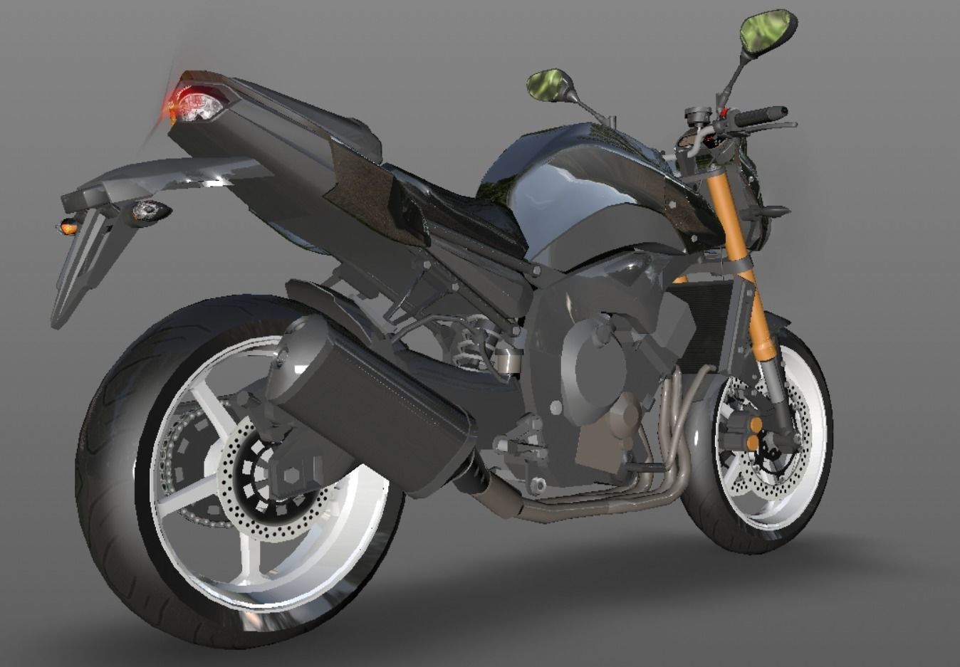Yamaha fz8 Heavy Bike 3D model Game Asset Low-poly 3D model_13