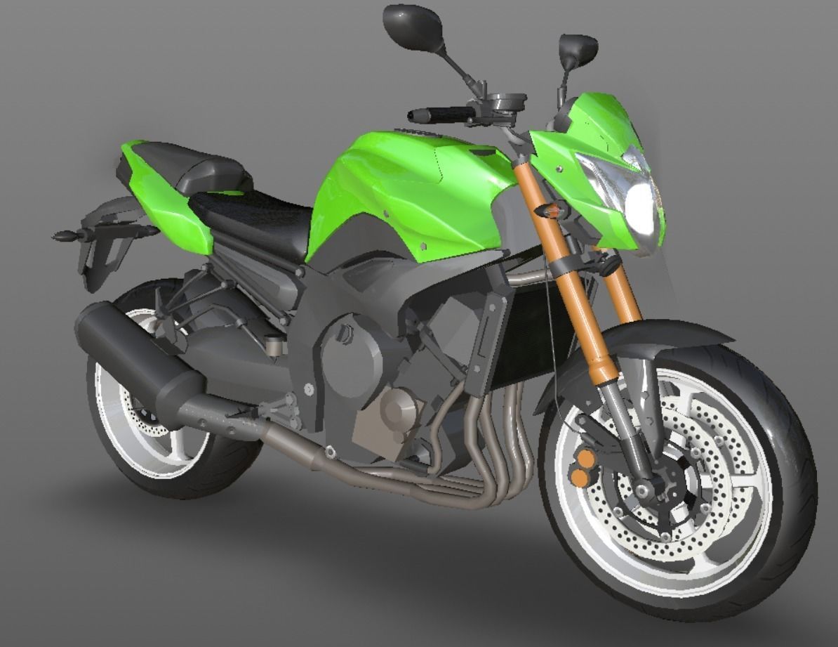 Yamaha fz8 Heavy Bike 3D model Game Asset Low-poly 3D model_1